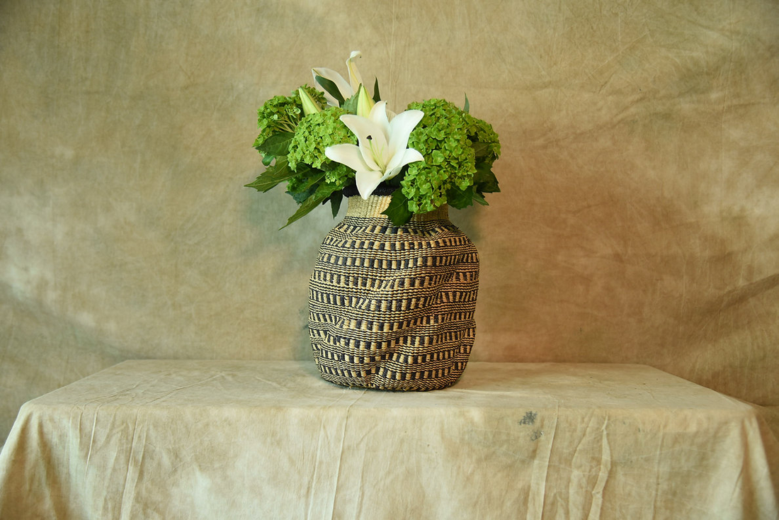 woven vase basket- floor jar