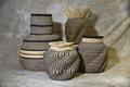 woven vase basket and floor jars